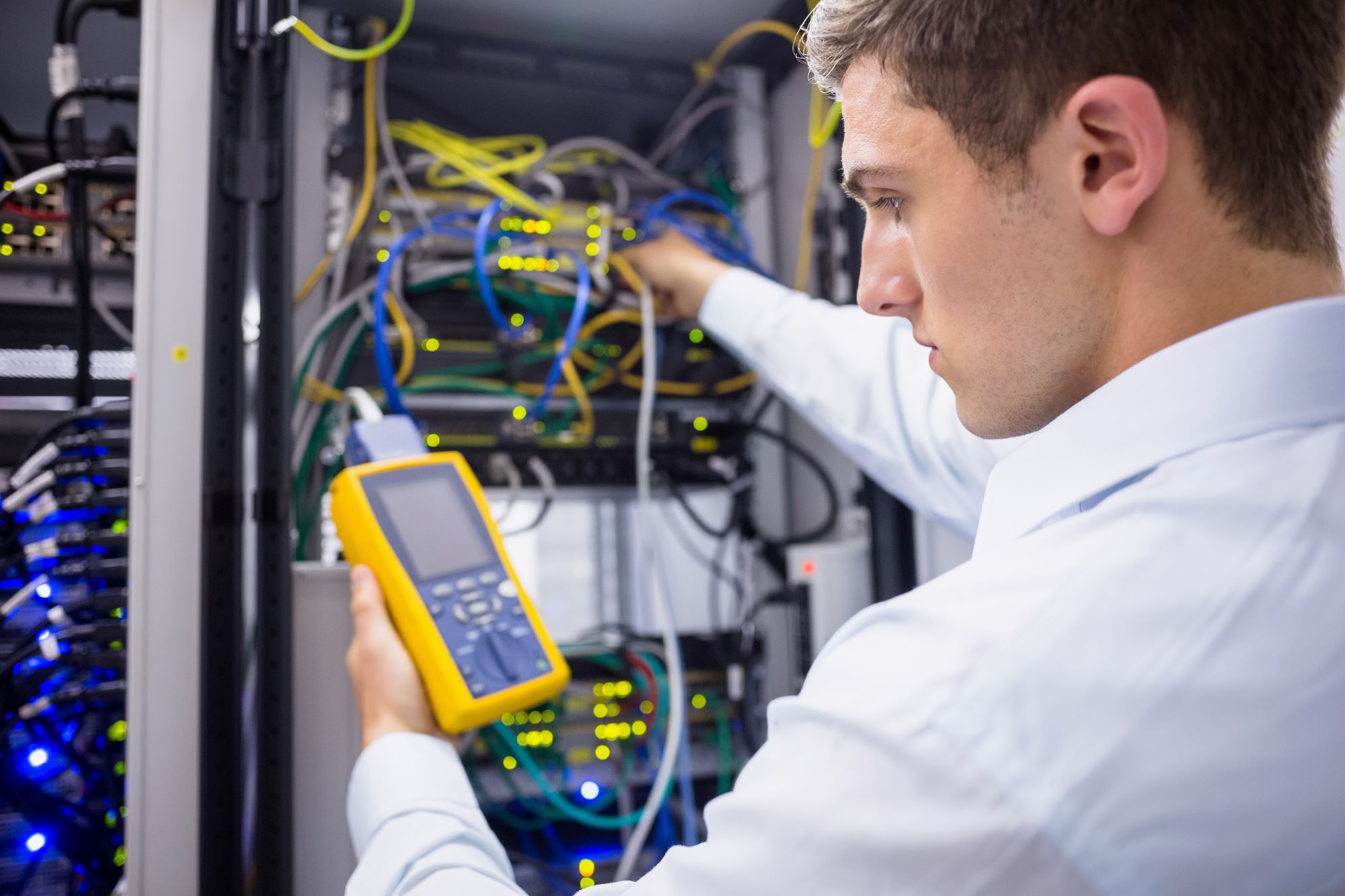 A team of technicians works on providing managed services solutions
